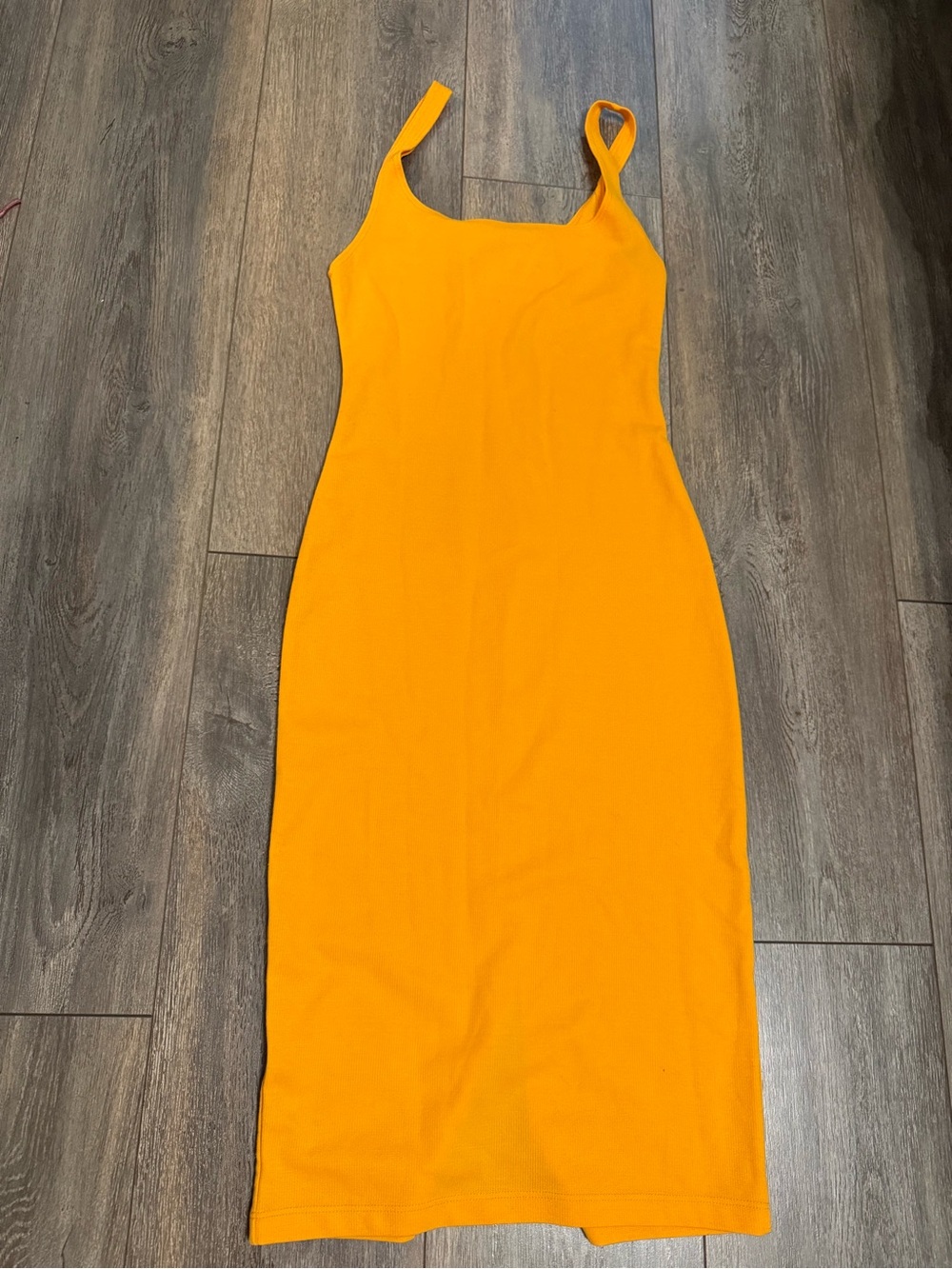 Zara Bright Orange Midi Bodycon Dress